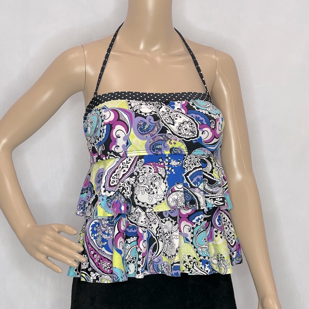 KENNETH COLE PAISLEY TANKINI SWIM TOP